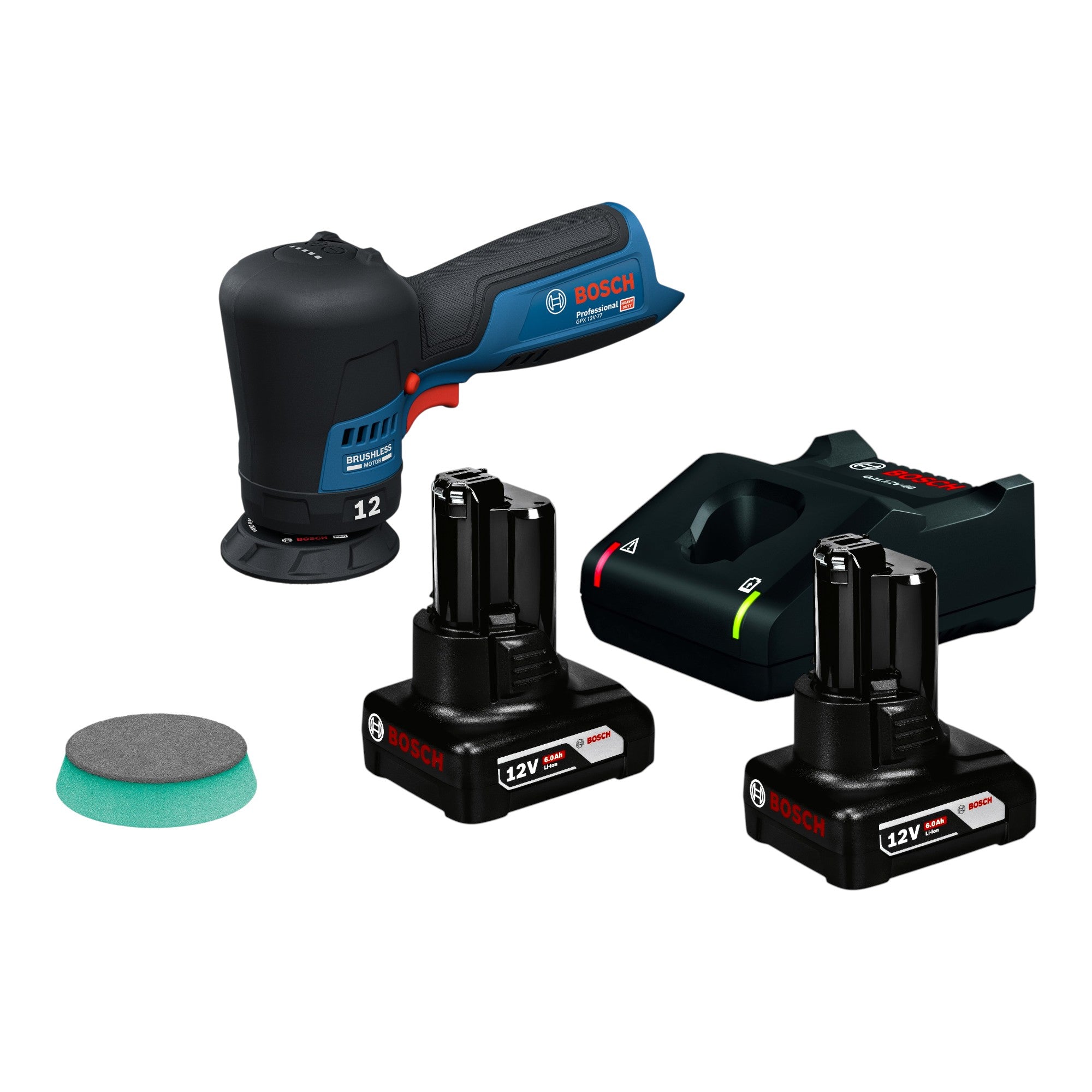 Bosch GPX 12V 77 Akku Polierer 12 V 77 mm Brushless 2x Akku 6 0 Ah Ladegeraet 0 - toolbrothers