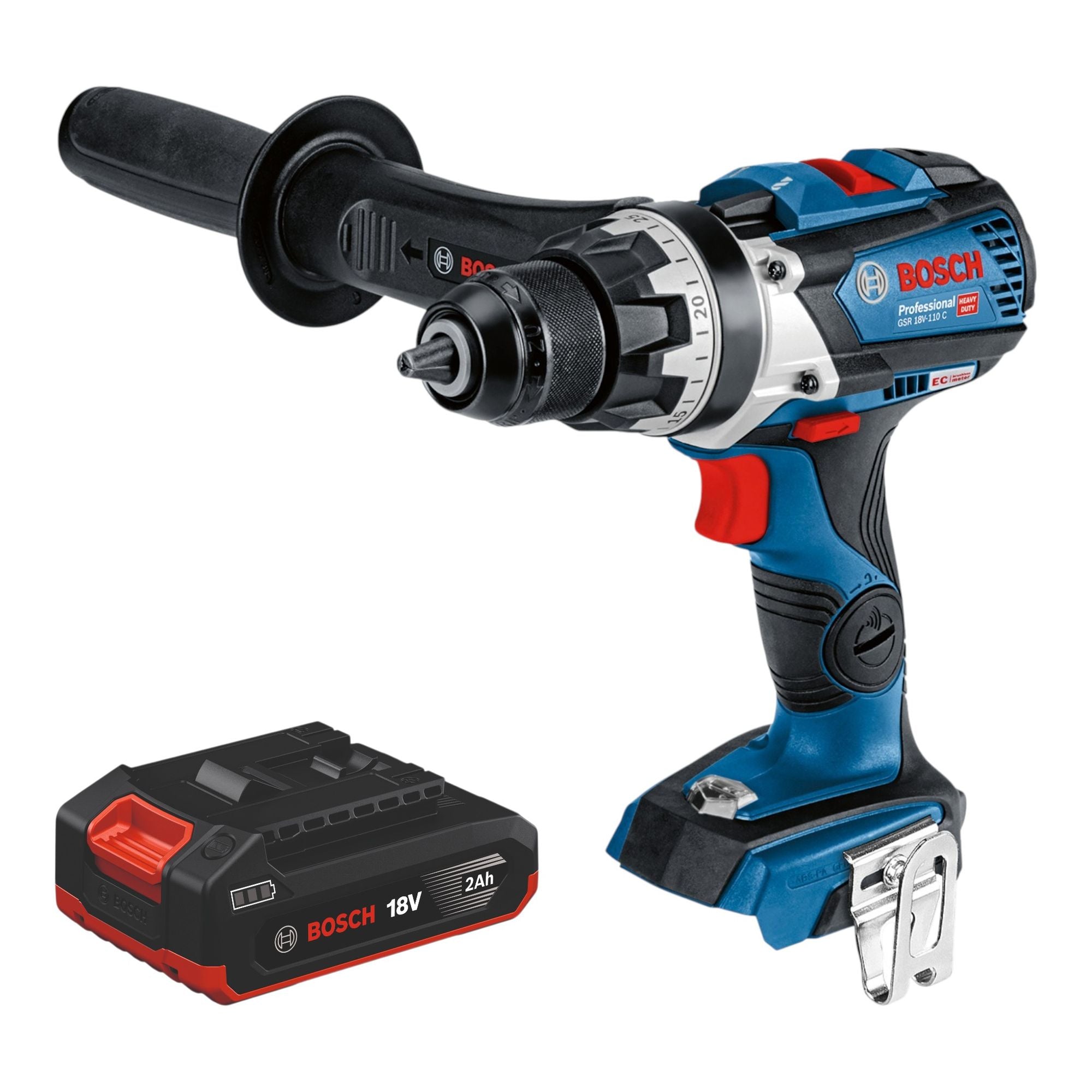 Bosch GSR 18V 110 C Professional Akku Bohrschrauber 18 V 110 Nm Brushless 1x Akku 2 0 Ah ohne Ladegeraet 0 - toolbrothers