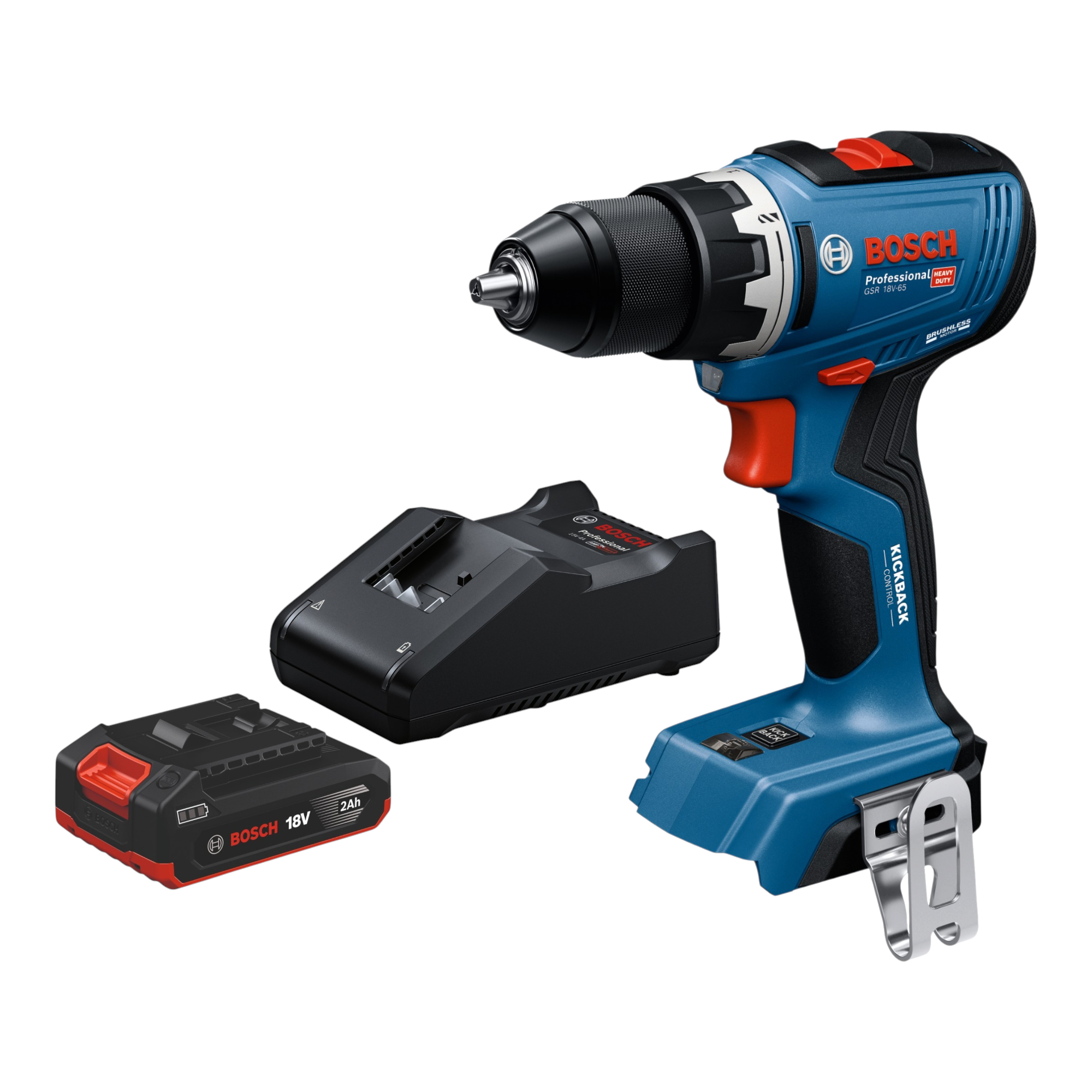 Bosch GSR 18V 65 Professional Akku Bohrschrauber 18 V 63 Nm Brushless 1x Akku 2 0 Ah Ladegeraet 0 - toolbrothers