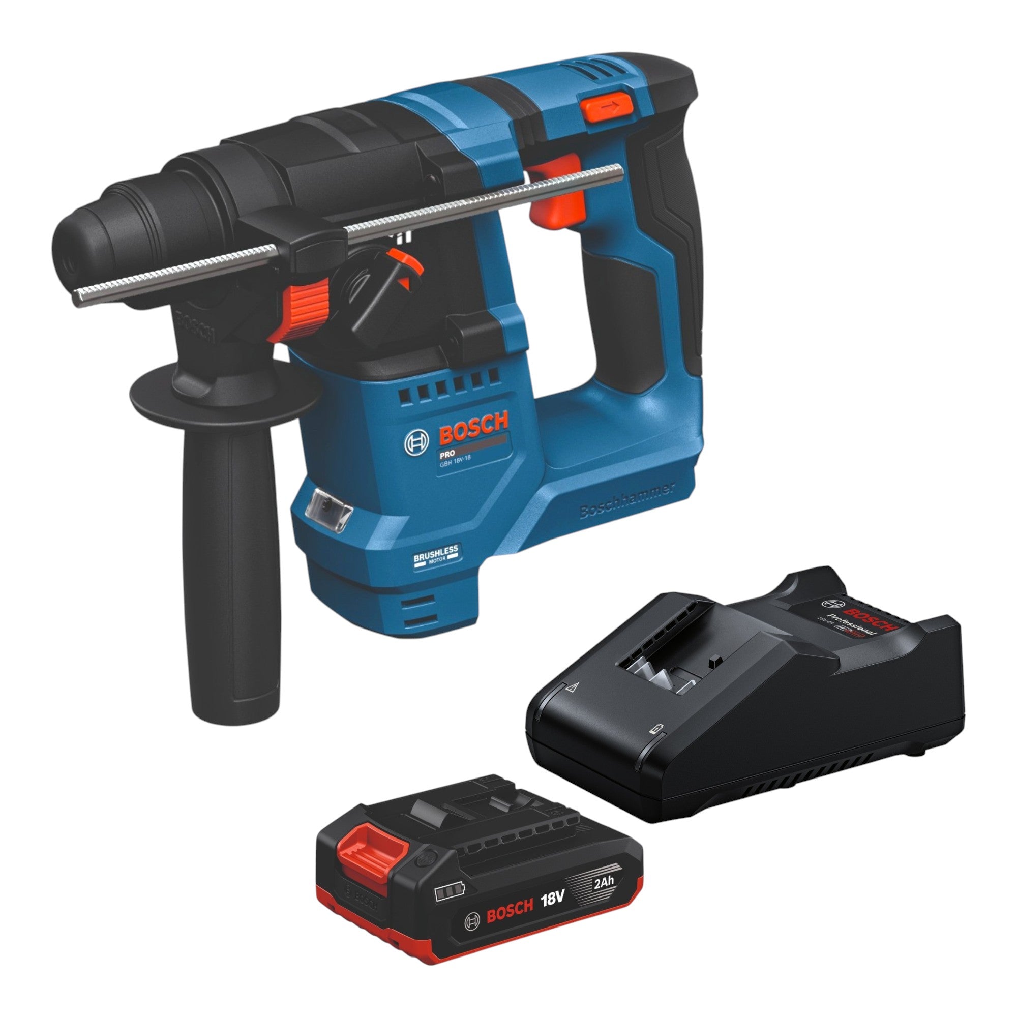 Bosch GBH 18V 18 Professional Akku Bohrhammer 18 V 1 5 J SDS plus Brushless 1x Akku 2 0 Ah Ladegeraet 0 - toolbrothers
