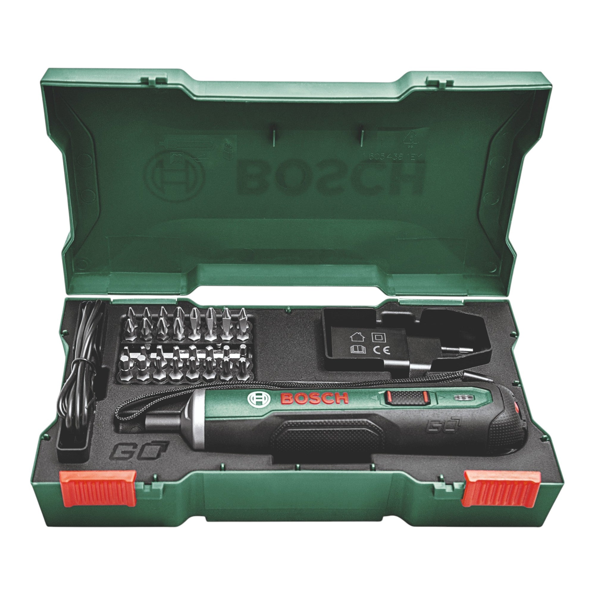 Bosch PushDrive Akku Schrauber 3 6 V 5 Nm 06039C6000 integrierter 1x Akku 1 5 Ah Ladegeraet 32 tlg Bit Set Koffer 2 - toolbrothers