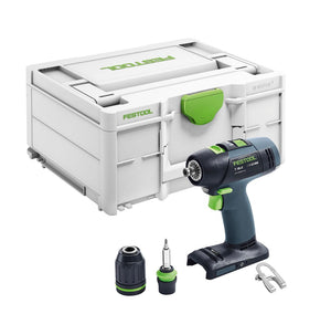 Festool T 18+3 Basic Perceuse-visseuse sans fil 50 Nm 18V Brushless, solo, + Coffret Systainer - sans batterie, sans chargeur (576448)