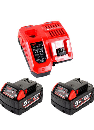 Milwaukee M18 BOS125-502B Akku Exzenterschleifer 18 V 125 mm + 2x Akku 5,0 Ah + Ladegerät + Tasche - Toolbrothers