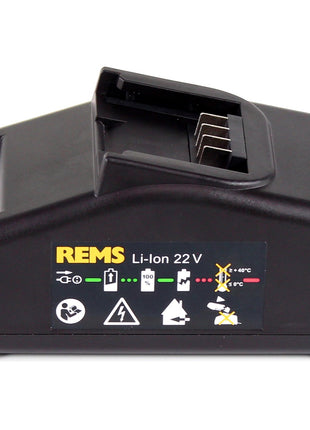 REMS Akku Set Power Pack 21,6V (22V max) mit 1x Akku 1,5Ah ( 571570 R22 ) + Ladegerät 90W ( 571585 ) - Toolbrothers