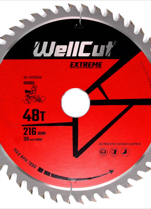 WellCut Kreissägeblatt WC-M2163048 TCT 216 x 2,4 x 30 mm 48 Zähne - Toolbrothers