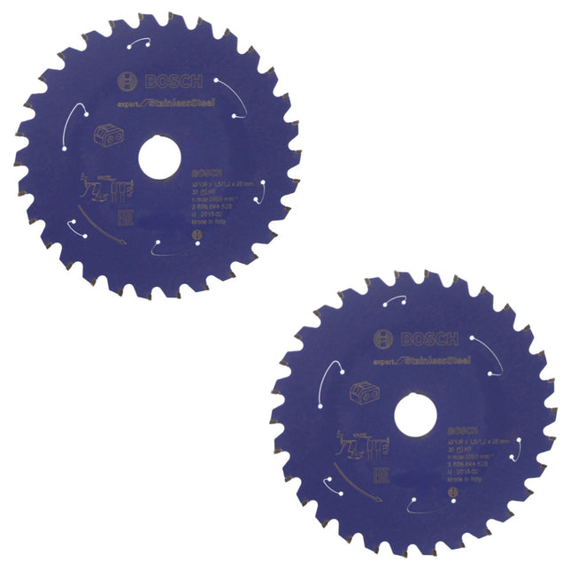 Bosch Kreissägeblatt Expert for Stainless Steel 136 x 1,5 x 20 / 15,875 mm 30 Zähne (2x 2608644530 ) - Toolbrothers