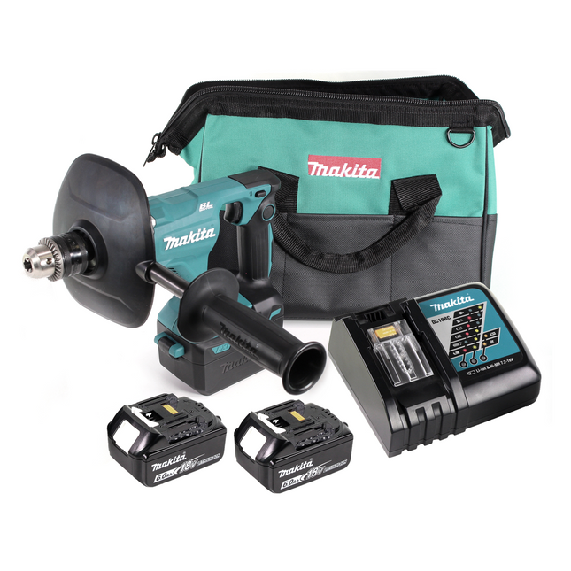Makita DUT 131 RG Akku Rührgerät 18 V Brushless + 2x Akku 6,0 Ah + Ladegerät + Tasche - Toolbrothers