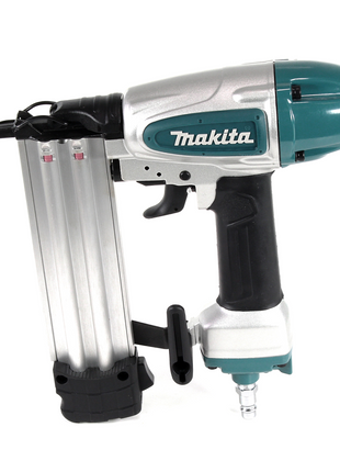 Makita AF 506 Druckluft Stauchkopfnagler + Stauchkopfnagelset + Koffer + Prebena Kolben Kompressor + Spiralschlauch - Toolbrothers