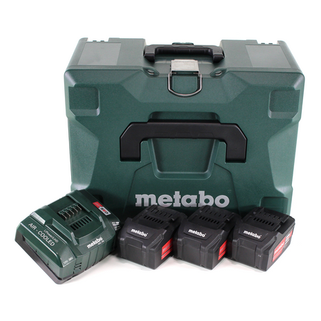 Metabo Basis Set 3x Li-Power Akkupack 18 V 5,2 Ah CAS Li-Ion Akku ( 3x 625028000 ) + ASC 145 Schnell Ladegerät ( ‭627378000‬ ) + MetaLoc - Toolbrothers