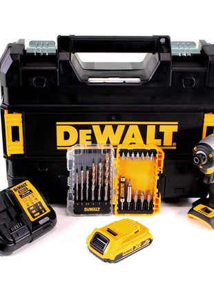 DeWalt DCF 887 Visseuse à Chocs sans fil 18 V brushless avec Mandrin de 1/4" + boîtier TStak + 1x Batterie 2 Ah + Chargeur