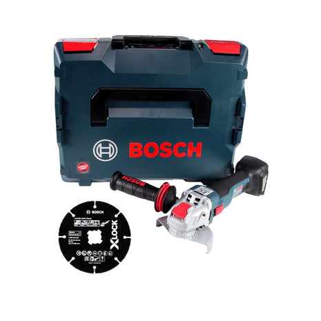 Amoladora angular inalámbrica Bosch GWX 18V-10 C 18V 125mm sin escobillas X-LOCK (06017B0200) + disco de corte + L-BOXX - sin batería, sin cargador