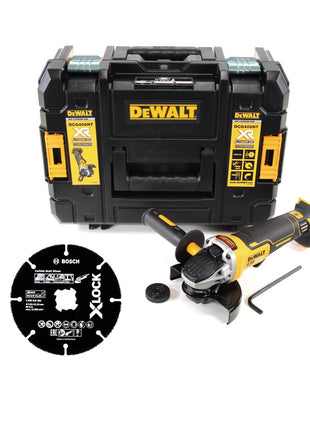 Meuleuse d'angle sur batterie DeWalt DCG 405 FNT 18V 125mm brushless + disque à tronçonner + TSTAK - sans batterie, sans chargeur