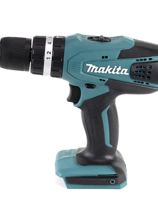 Makita HP 457 DWEX4 akumulatorowa wiertarko-wkrętarka udarowa 18V 42Nm seria G + 2x akumulator 1,5Ah + ładowarka + 70 szt. zestaw wierteł + walizka