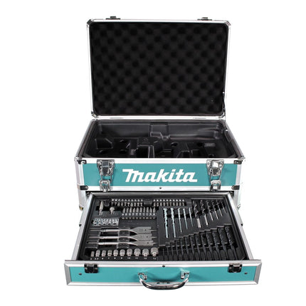 Makita HP 457 DWEX4 Perceuse-visseuse à percussion sans fil 18V 42Nm G-Serie + 2x Batteries 1,5Ah + Chargeur + 70 Forets et bits + Coffret