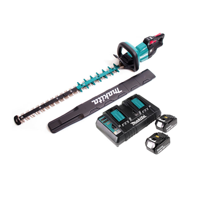 Makita DUH 751 PTE Taille-haies sans fil 18V 75 cm Brushless + 2x batterie 5,0Ah + chargeur double