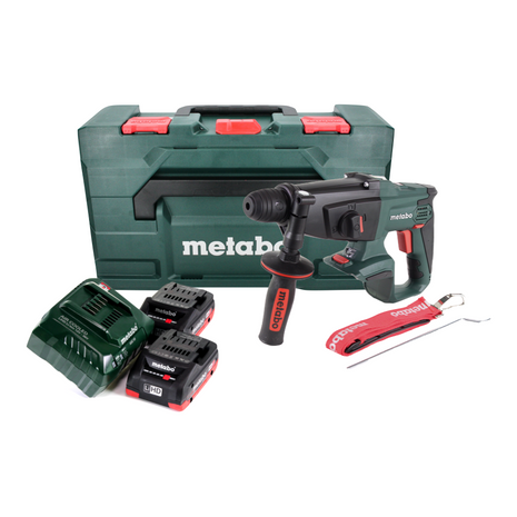 Metabo KHA 18 LTX Perforateur burineur sans fil 18V 2,2J SDS Plus + 2x Batteries 4,0 Ah + Chargeur + Coffret de transport MetaLoc ( 600210910 )