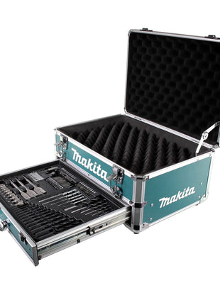 Makita X4 Alu Tiroirs à outils Coffret avec garniture universelle + 70 pcs. jeu de forets Bit