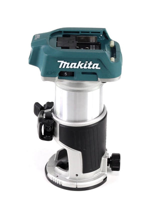 Makita DRT 50 Z Fraiseuse multifonction sans fil 18V brushless solo + jeu de fraises 8mm 6 pièces - sans batterie, sans chargeur