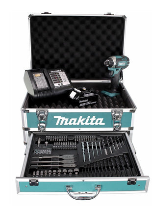 Makita DTD 152 SFX4 clé à chocs sans fil 18V 165Nm 1/4" + 1x batterie 3,0Ah + chargeur + jeu de 70 forets + mallette