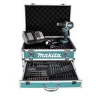 Makita DDF 484 STX4 Clé à choc sans fil 18V 54Nm Brushless + 1x batterie 5,0Ah + chargeur + 70tlg. Jeu de forets à embouts + Coffret