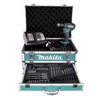 Makita DDF 482 SGX4 Akku Bohrschrauber 18V 62Nm + 1x Akku 6,0Ah + Ladegerät + 70tlg. Bit Bohrer Set + Koffer