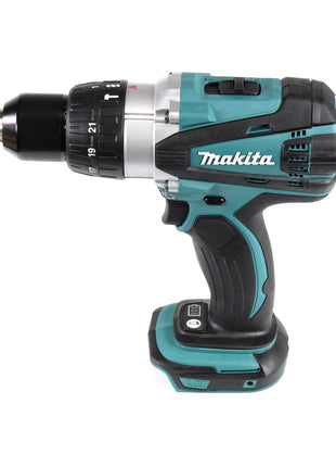 Perceuse à percussion sans fil Makita DHP 458 SMX4 18 V 91 Nm + 1x batterie 4,0 Ah + chargeur + 70 pièces. Coffret forets + coffret