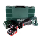 Metabo ASE 18 LTX Scie sabre sans fil + 2x Batteries 5,5Ah + Chargeur + Coffret de transport ( 602269660 )