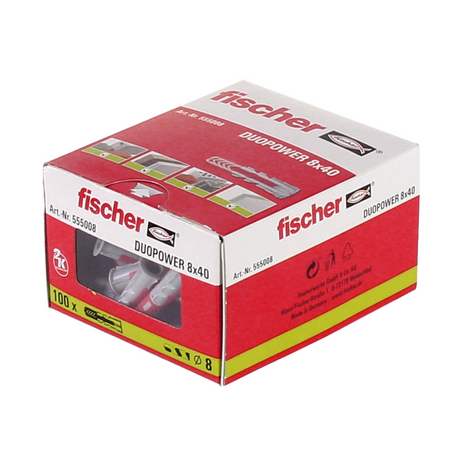 Fischer Chevilles à expansion DUOPOWER 8x40mm, 100 pcs. ( 555008 )