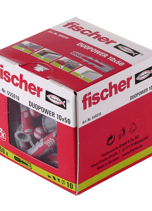 Taco de expansión Fischer DUOPOWER 10x50mm 50 piezas (555010)