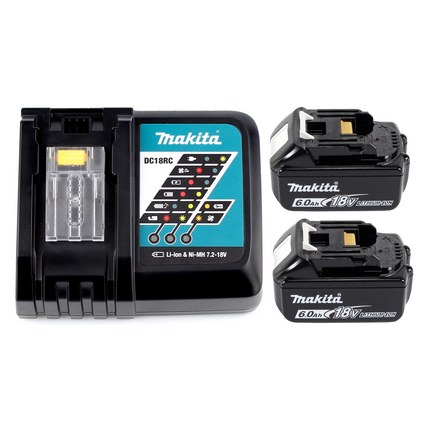 Makita DVC 261 RGX15 Aspirateur dorsal 36V (2x 18V) 2L brushless + 2x Batteries 6.0Ah + Chargeur + 10x Sac filtre