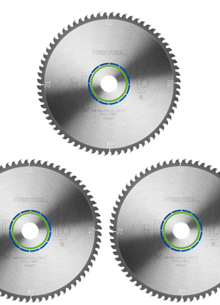 3x Festool Spezial Kreissägeblatt TF68 Alu Kunststoff 260 x 2,4 x 30 mm ( 494607 ) 260 mm 68 Zähne für KS 88 120 - Toolbrothers