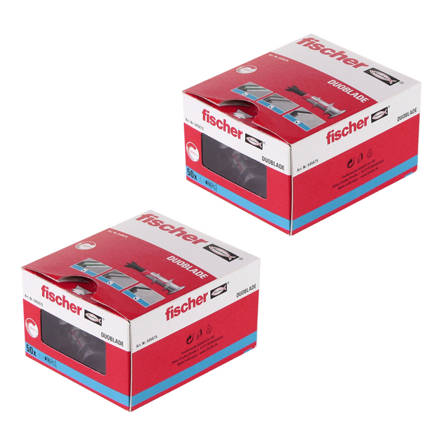 Fischer DUOBLADE Cheville autoforeuse pour plaques de carton plâtre 44mm 100 pcs. (2x 545675 )