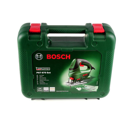 Scie sauteuse Bosch PST 670 (CT) 500W + 18x lames de scie sauteuse + coffret