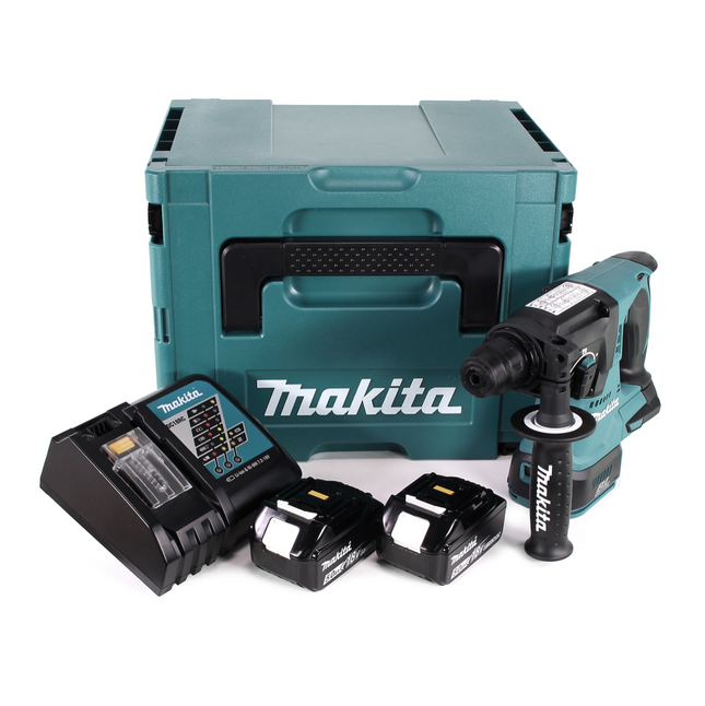 Makita DHR 242 RTJ Marteau perforateur sans fil 18V 2,0J SDS-plus Brushless + 2x batterie 5,0Ah + chargeur + Makpac