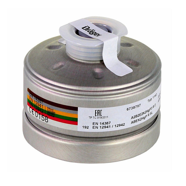 Dräger X-plore Rd40 Filtre respiratoire A2B2E2K2 Hg P3 R D EN148-1 pour masques complets X-plore 6000 ( 6738797 )