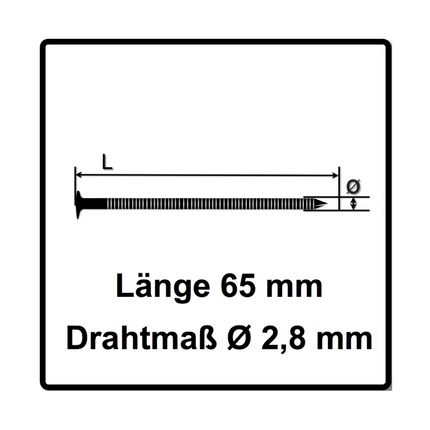 Cloueur à bobine d'air comprimé Bostitch IC70-1-E CT38-70mm 4,9-7,0bar + clous à bobine 2,8x65mm tige annulaire vierge