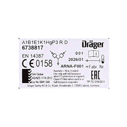 Dräger Set X-plore filtre combiné baïonnette 4 pièces (2x 6738817) pour