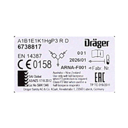Dräger Set X-plore filtre combiné baïonnette 8 pièces (4x 6738817) pour
