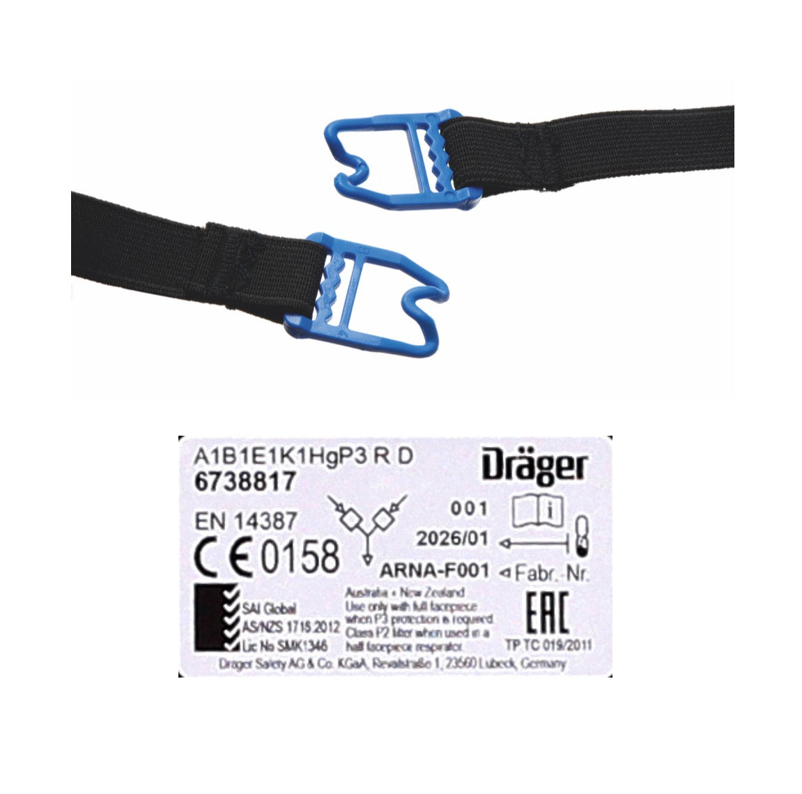 Dräger X-plore 3500 L Demi-masque respiratoire pour filtre à baïonnette de taille L - sans Filtre