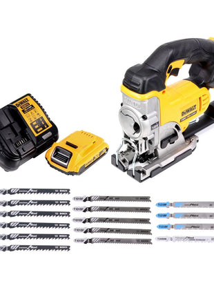 Scie sauteuse à batterie DeWalt DCS 331 D1 18V + 1x batterie 2,0Ah + chargeur + 15x lame de scie sauteuse