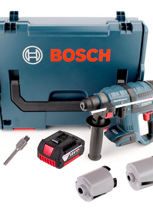 Perceuse à percussion sans fil Bosch GBH 18 V-EC 18V 1,7J SDS-plus sans balais + 1x batterie 5,0Ah + accessoires forets à douille + L-Boxx - sans chargeur