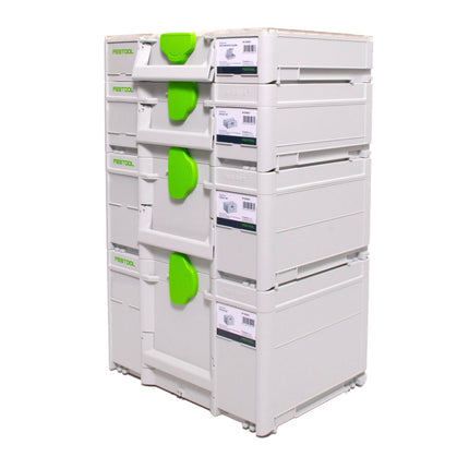 Festool Set de coffrets Systainer : Coffret SYS3 M 237 + Coffret  SYS3 M 187 + Coffret SYS3 M 137 + Coffret Organizer SYS3 ORG M 89 (204853) (204843) (204842) (204841)