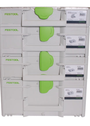 Festool Set de coffrets Systainer : Coffret SYS3 M 112c + Coffret SYS3 M 137 + Coffret SYS3 M 187 + Coffret Organzier SYS3 ORG M 89 (204840 ) (204842) (204853) (204841)