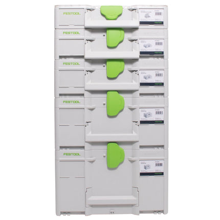 Festool Set de coffrets Systainer : Coffret SYS3 M 237 + Coffret SYS3 M 112 + Coffret SYS3 M 137 + Coffret SYS3 M 187 + Coffret Organizer SYS3 ORG M 89 (204853) (204843) (204840) (204842) (204841)