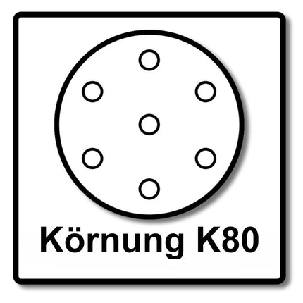 Makita Disque Abrasif velcro 125mm K80 pour DBO BO DCW DWE GEX PEX SXE BOS  250 pcs. (5x P-43642)