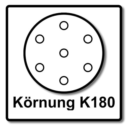 Makita Papier abrasif Velcro 125mm K180 pour  DBO BO DCW DWE GEX PEX SXE BOS - 250 pcs. (5x P-43670)