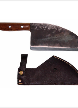 Serra Grande "Cutelo Carbono" cuchillo de cocina tradicional brasileño cuchillo de chef forjado a mano hoja de 8" + vaina de cuchillo de cuero genuino