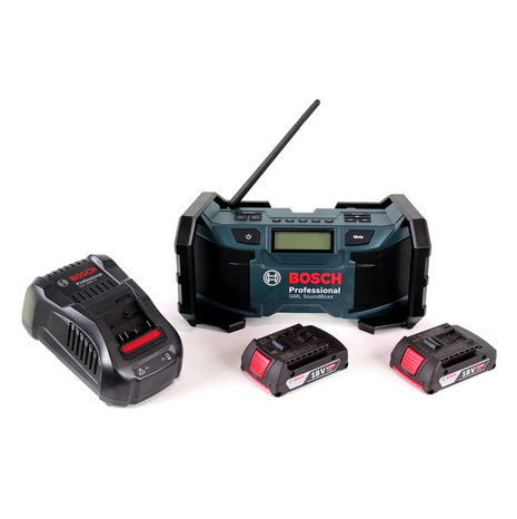 Radio de obra Bosch GML SoundBoxx 14,4-18V + 2x baterías 2,0Ah + cargador