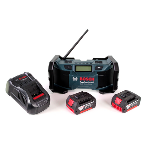 Radio de obra Bosch GML SoundBoxx 14,4-18V + 2x baterías 3,0Ah + cargador