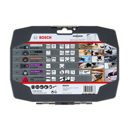 Bosch GOP 18 V-EC Couteau multi-batterie 18 V Starlock brushless Solo + Starlock Set Best of Renovation 5 pièces. - sans batterie, sans chargeur